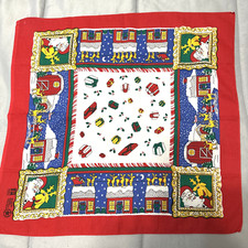 Christmas Bandana /Santa Scarf 100% Cotton Paris Accessories USA Red 22" x 22"