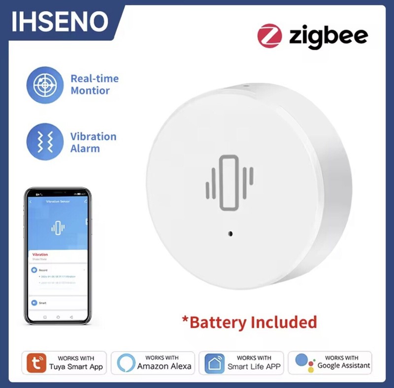 Tuya Zigbee Smart Vibration Sensor (Zigbee2MQTT, HA)