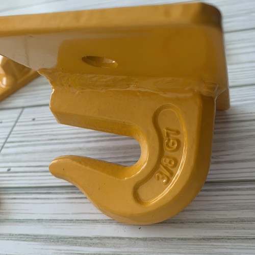 Ambull Yellow Tractor Bucket Grab Hook Set with Backer Plates & Steel Bolts Pair - Picture 2 of 3
