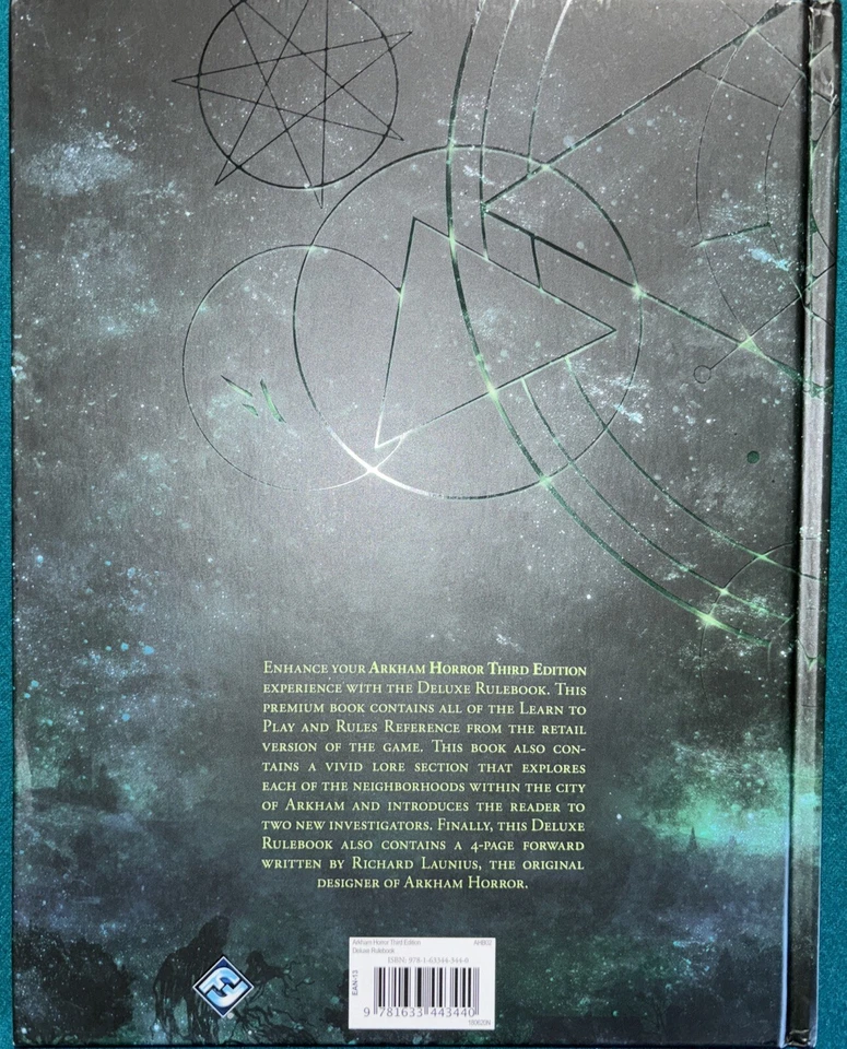 ARKHAM HORROR 3ª Edición LIBRO DE REGLAS DE LUJO Fantasy Flight Juegos ¡NUEVO!! Foto 3 de 4
