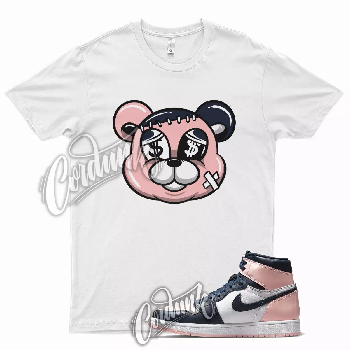 STITCH T Shirt for J1 1 Atmosphere Bubblegum Laser Pink Obsidian Crimson 9 5