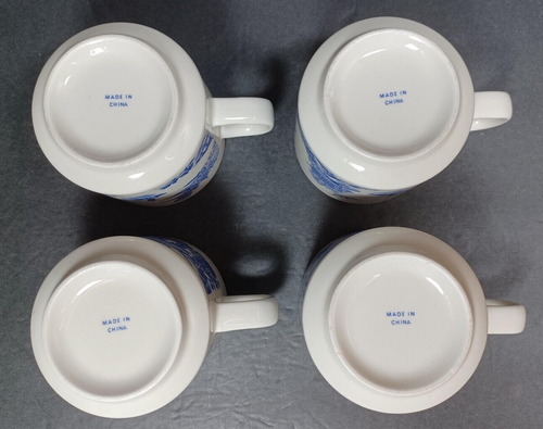 Blue Willow China Set of Four Cups and Saucers Made in China Willow - Picture 22 of 22
