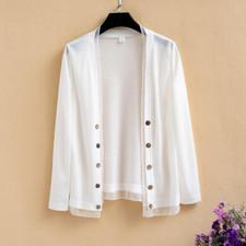 Women Lady Cardigan Knitted Sweater Jacket Coat Jumper Cardi Top Knitwear Casual