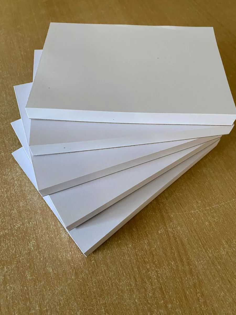 5 x A6 Size Plain White Jotter Pads 100 Sheets per pad total 5 pads 500 sheets