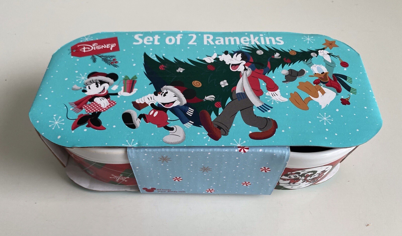 Set Of 2 Disney Mickey Minnie Mouse Ramekins Stackable Dessert Dish
