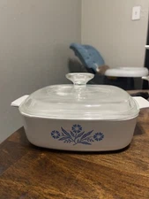 Rare Vintage Corning Ware Blue Cornflower 9 Inc-  A-5with Lid