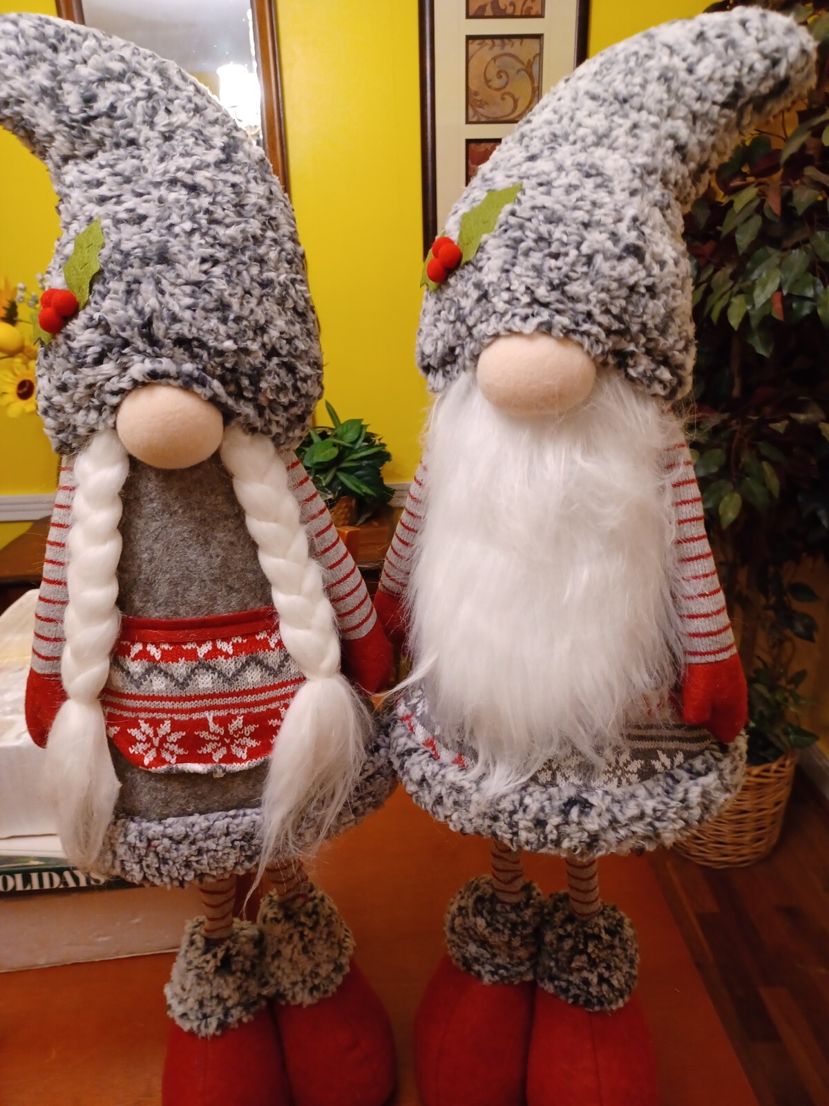 LARGE Christmas Santa's Helpers Gnomes Holiday Decor Door Greeters Over