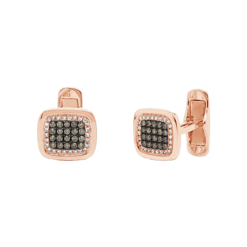 Diamond Rose Gold Cufflinks for Men