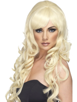 Smiffys Lange Blond Locken Pop Star PerüCke Damen Glamour KostüM ZubehöR