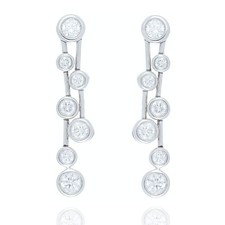 Image of 18ct White Gold 0.95ct Diamond Scatter Drop Earrings