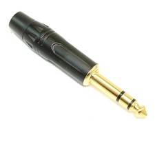 1/4 Inch Stereo TRS Male Self-solder Premium Connector Shielded  Gold