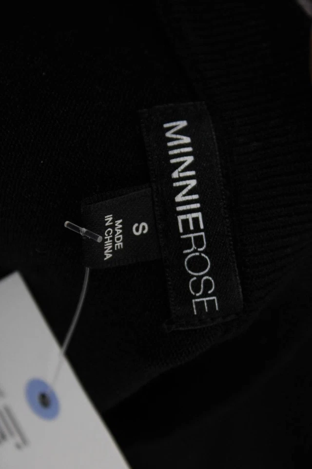 Suéter Pullover Minnie Rose Mujer Negro Cuello Redondo Manga Larga Talla S Foto 4 de 4