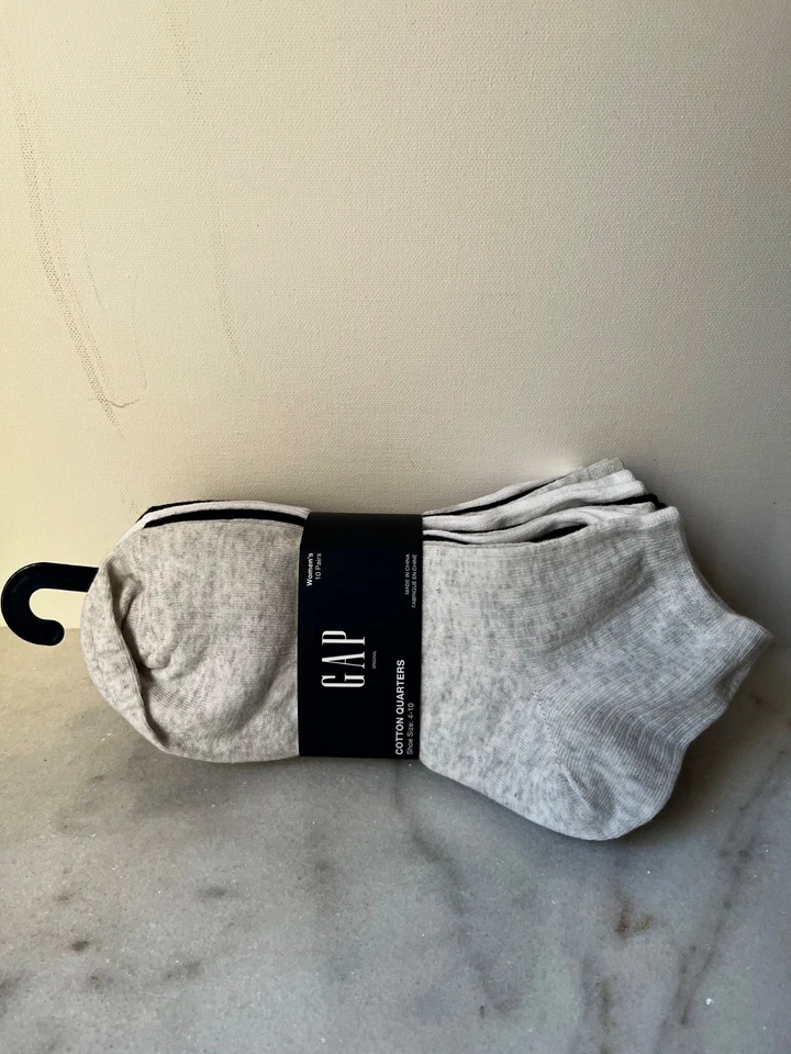 Calcetines cuartos de algodón GAP NUEVOS CON ETIQUETAS - 10 pares negros, grises, blancos Foto 2 de 4