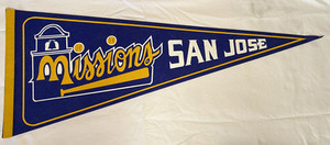 Vintage 1970s San Jose Missions Baseball Pennant