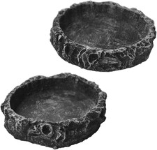 2 Pack Reptile Water Dish Reptile Water and Food Bowls Reptile Feeding Dish ,Bre
