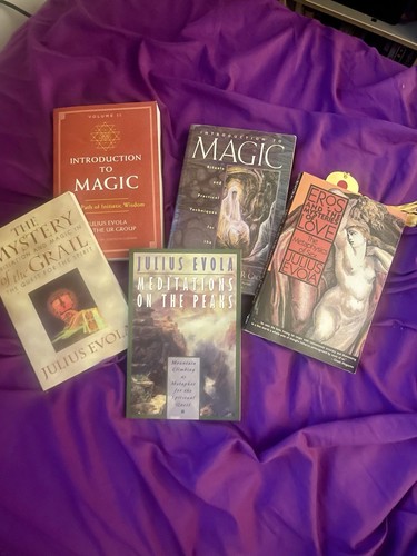 Julius Evola Esoterica and Alchemy bundle. 5 soft cover books. Some marginalia.