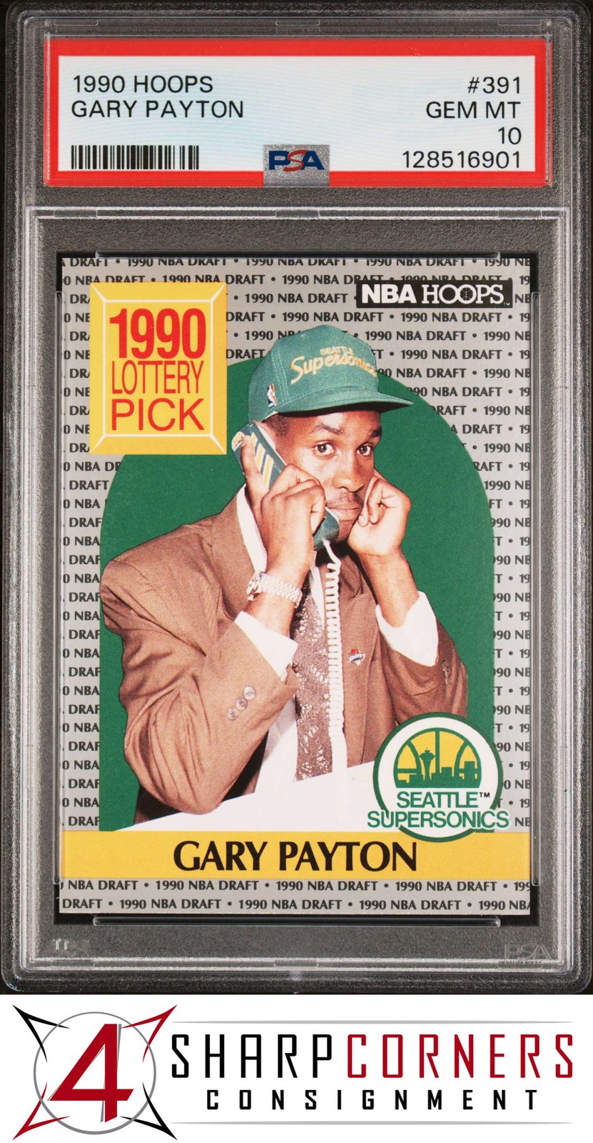 1990 HOOPS #391 GARY PAYTON RC SUPERSONICS HOF PSA 10