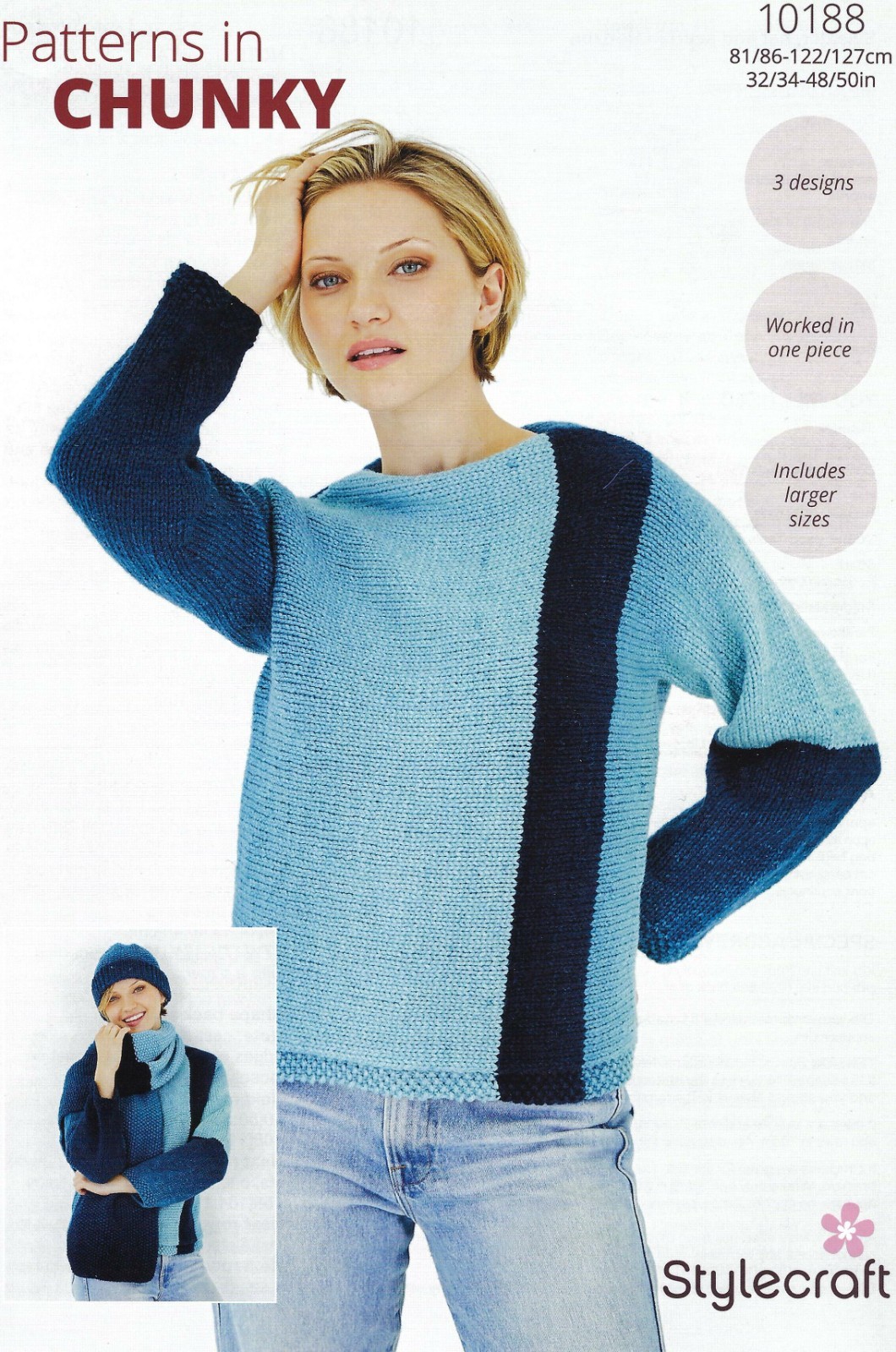 Stylecraft Chunky Knitting Pattern - 10188 Ladies Sweater, Hat & Scarf