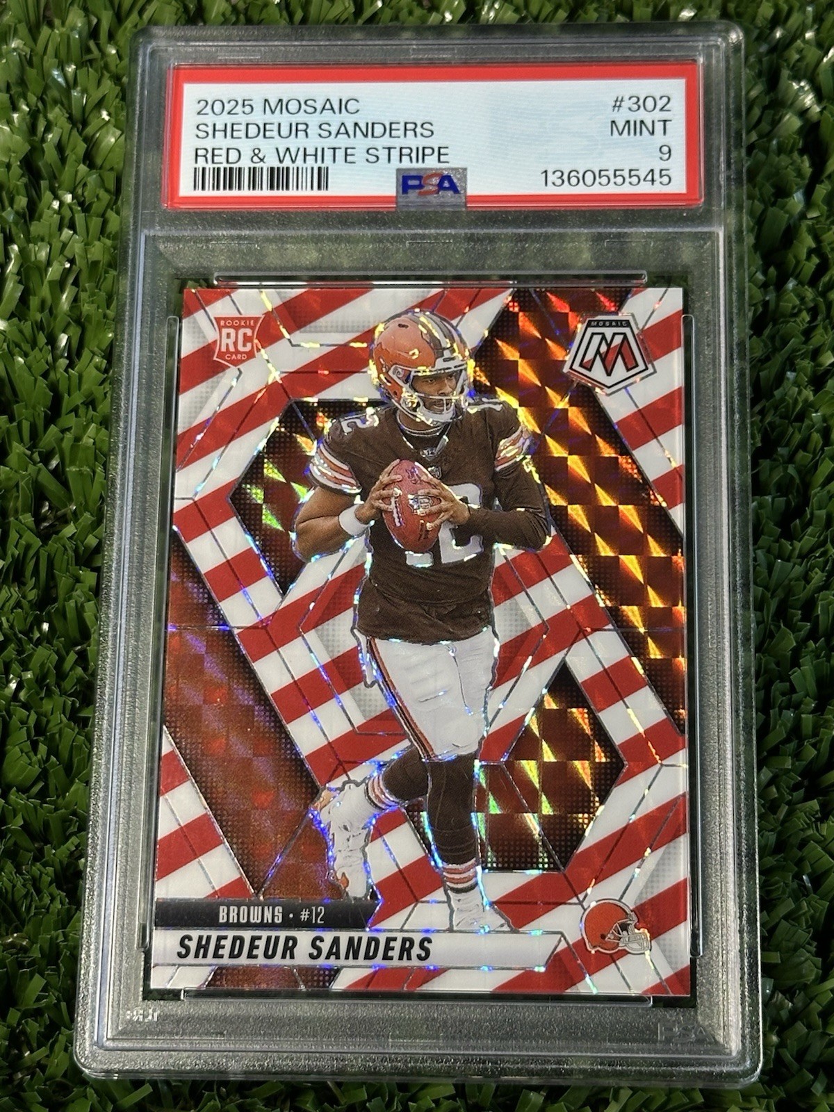 Shedeur Sanders Panini Mosaic #302 Red & White Stripe