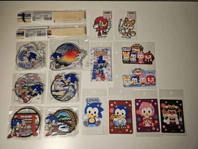 SONIC JAPAN LOT OF 17! Acrylic Stand Fan Sonic And Friends Sticker Decal US SELL