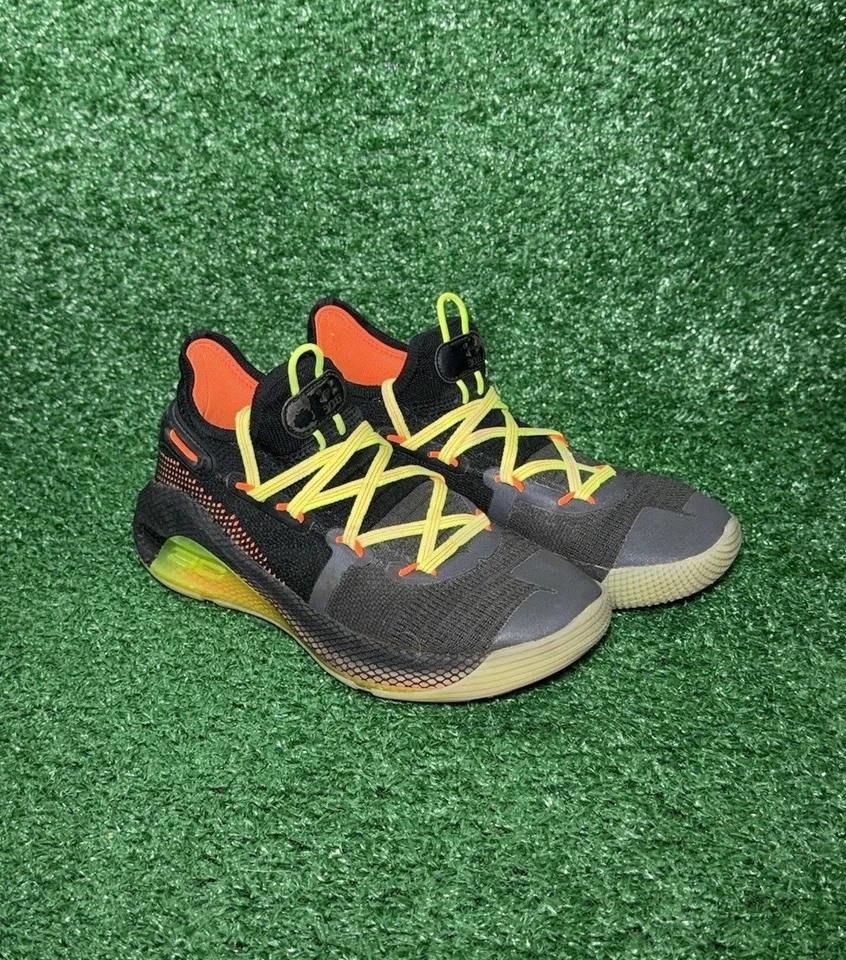 Under Armour Curry 6 “Fox Theater” Negro Naranja Steph Curry Zapatos Juveniles Talla 6Y Foto 2 de 4
