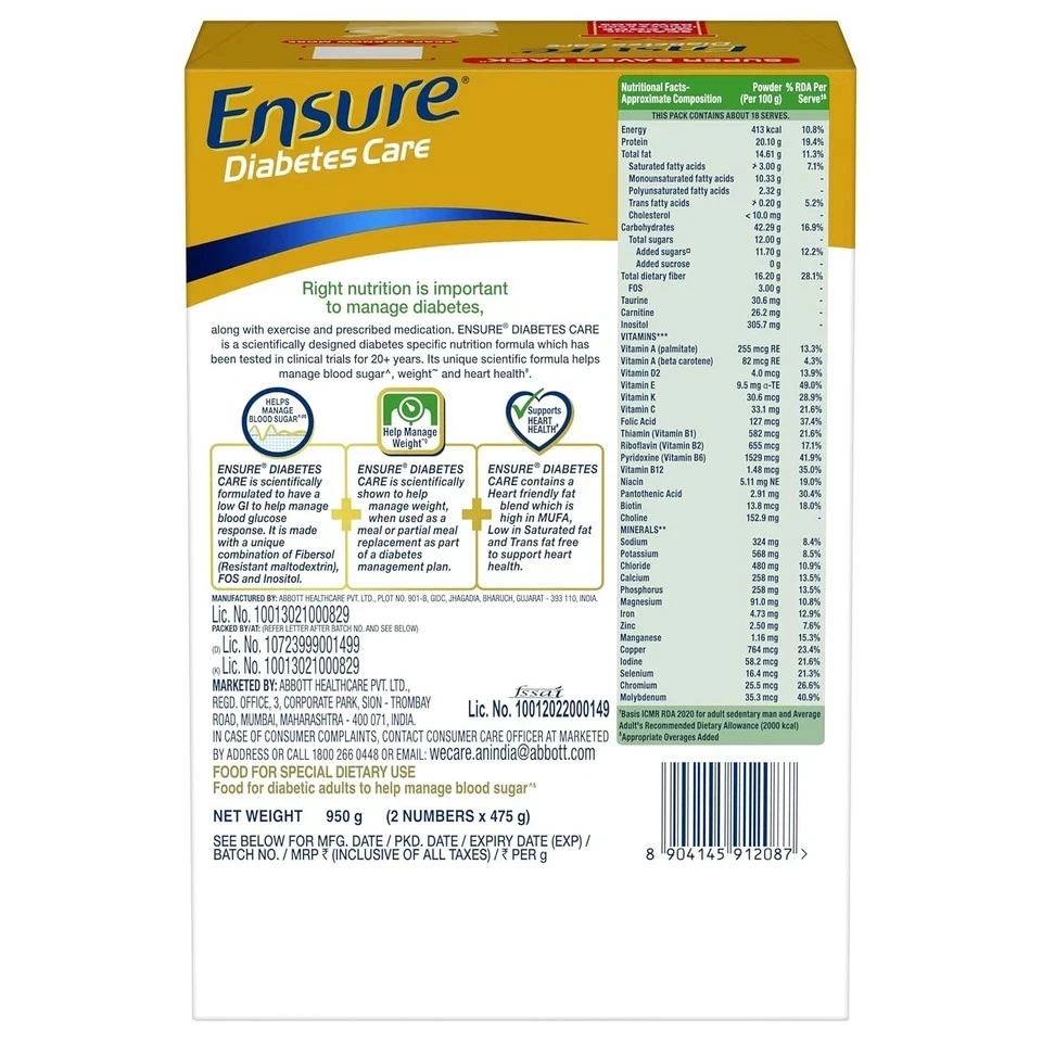 Ensure Dia Help Control Niveles de Azúcar en la Sangre 950g (Vainilla) | Envío Gratis 5-7 días Foto 3 de 4