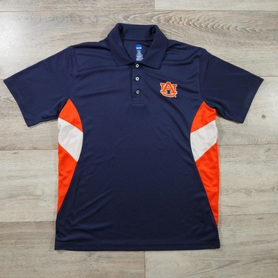 Auburn Tigers Shirt Mens Large Blue Orange NCAA Basketball NCAA Polo Embroidered