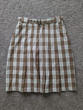 Vintage Valentino Sport Pleated Plaid Midi Skirt Size 42 NWT Deadstock 80s 90s