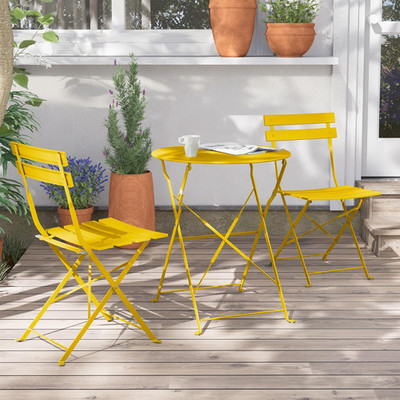 Grand Patio Bistro Set 3 Stück, Gartenmöbel Set, Sitzgruppe 2 Stühle Und 1 Tisch