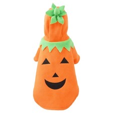 Dog Pet Pumpkin Hoodie Short Sleeve Halloween Pumpkin Costume Funny Clothes Cat
