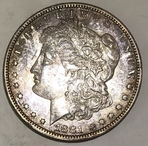 AU+ 1881 (P) Morgan Silver Dollar .1b