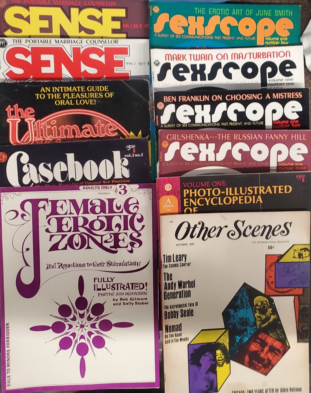 Magazine Illustrated Sence/Sexscope/CaseBook/Ultimate Kiss Lot Of 11
