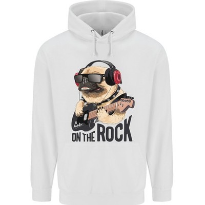 Rock n Roll Mops Lustig Gitarre Heavy Metal Kinder Kapuzenpullover