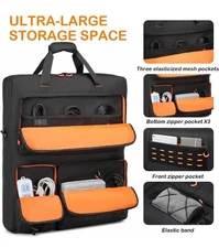 Solar Panel Storage Bag with Orange Lining, Deepened Opening, Zipper with Pull a