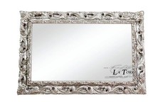 Specchio barocco specchiera da parete cornice traforata classica argento barocco