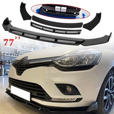 Gloss Black Front Bumper Lip Spoiler Splitter Body Kit For Renault Clio Sport
