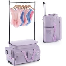 Dance Bag with Garment Rack 28"Purple Dance Costumes Rolling Garment Bags