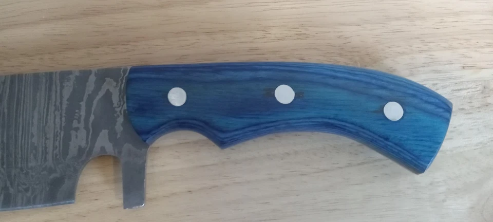 Cuchillo de camping Bowie de 15 pulgadas Damasco Bushcraft de caza con funda de cuero regalo Foto 2 de 4