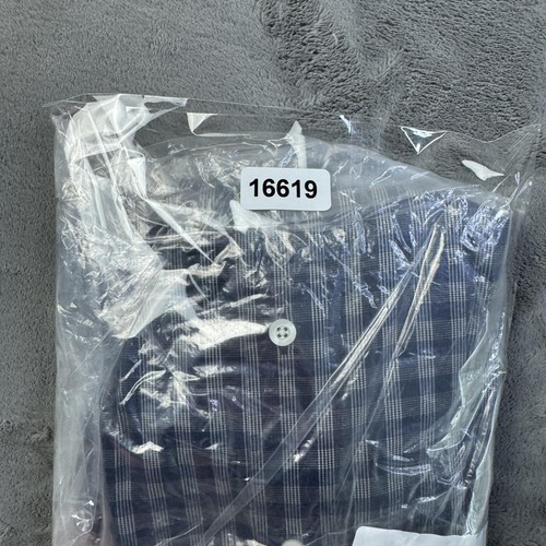 Bonobos Shirt Mens 15.5 34 Blue White Plaid Slim Fit Button Up Long Sleeve NEW - Picture 10 of 11