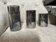 3 Silver and White Flameless Candles With Remote New in Box