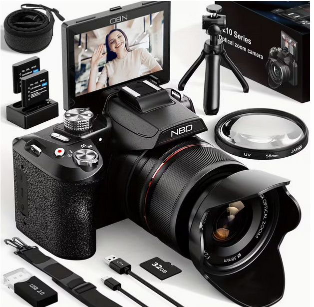 Cámara digital NBD 5K y 64 MP, cámara con zoom óptico 16X con Wi-Fi y control de aplicaciones