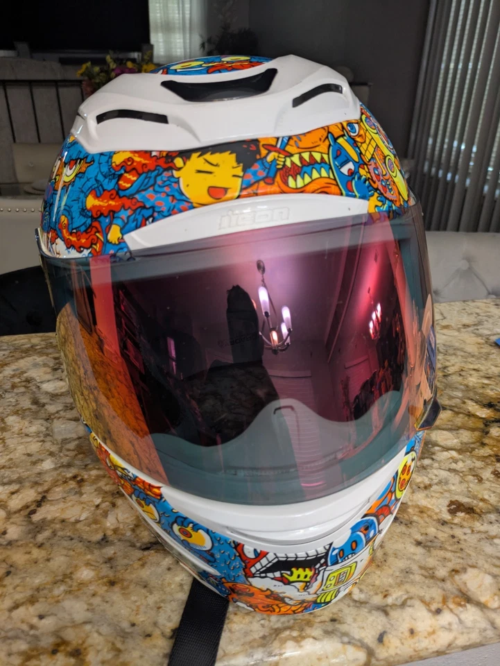 Capacete de motocicleta rosto inteiro gráfico personalizado com fone de ouvido Bluetooth SENA SP46 30K - Imagem 4 de 4