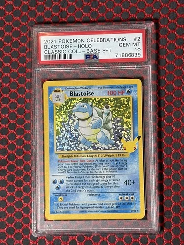 2021 Pokemon Celebrations Blastoise Holo Classic Coll Base Set PSA 10