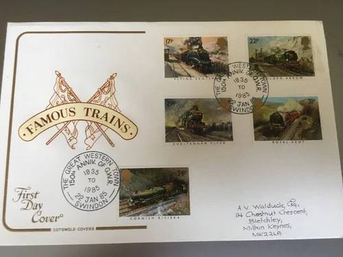 GB STAMPS RARE FIRST DAY COVER 1985 RAILWAY TRAINS SWINDON