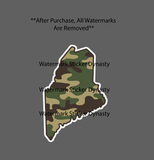 Maine Sticker Waterproof Decal Camo Outdoor Wildlife Hunting Fishing Gift New
