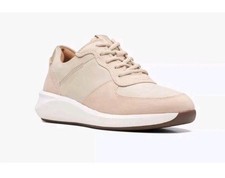 Image of Clarks Un Rio Sprint Ladies Light Sand Combi Leather Trainers UK Sz 3.5 D 