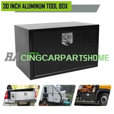 30x18x18 inch Black Steel Underbody Truck Tool Box Organizer Waterproof w/ Locks
