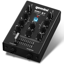Beginner DJ Mixer Bluetooth 2 Channel Portable Audio Gemini MM1BT