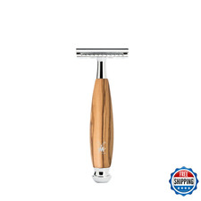 M hle Mhle Vivo Olive Wood Closed Comb Safety Razor - Clean Shaving Modern