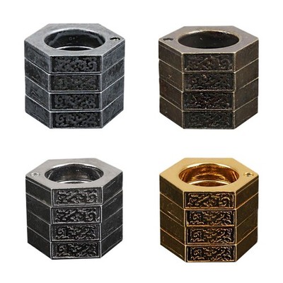 Geometrischer Sechseckring, stapelbarer 4-Finger-Ring, Herrenring zum Jahrestag